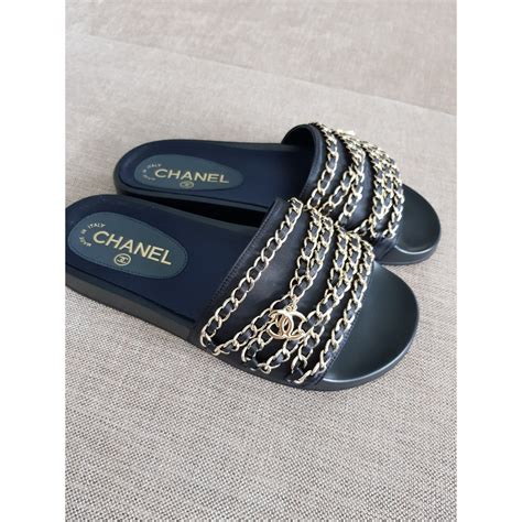 chanel slides chain rpice|Chanel sandals official site.